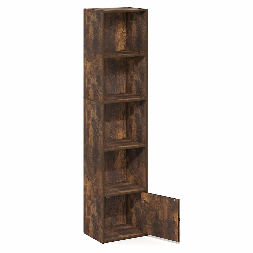 LUDER Book Shelf, 5-Tier Bookshelf with Open Shelf, 9.3 x 12 x 52. Picture 3