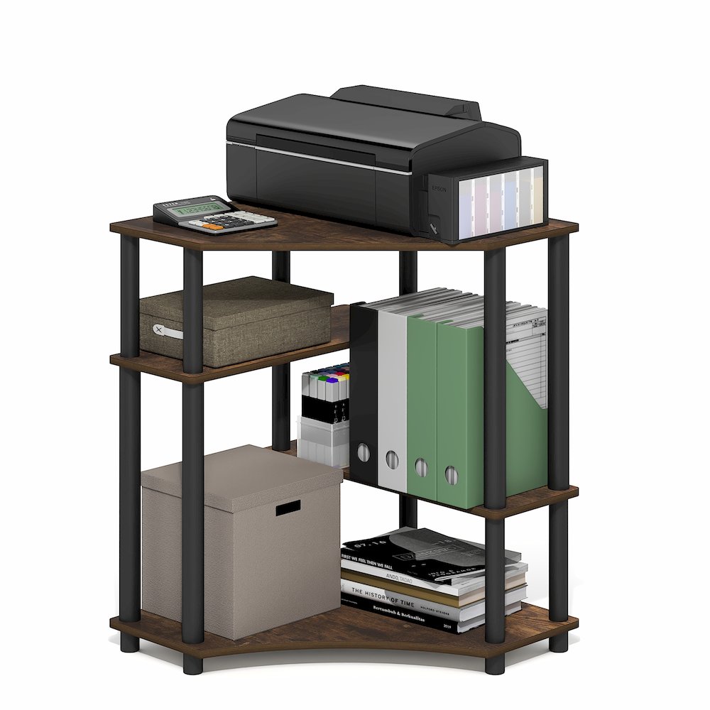 TURN-N-TUBE Desk, Corner Gaming Desk with Storage Shelves. Picture 4