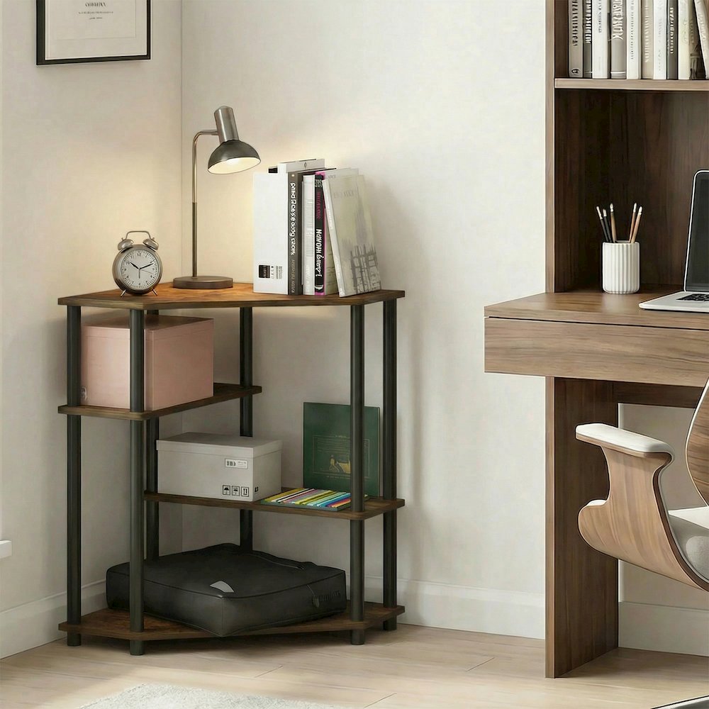 TURN-N-TUBE Desk, Corner Gaming Desk with Storage Shelves. Picture 2