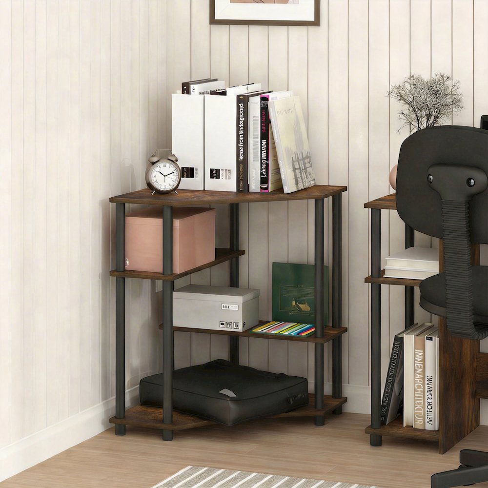 TURN-N-TUBE Desk, Corner Gaming Desk with Storage Shelves. Picture 5