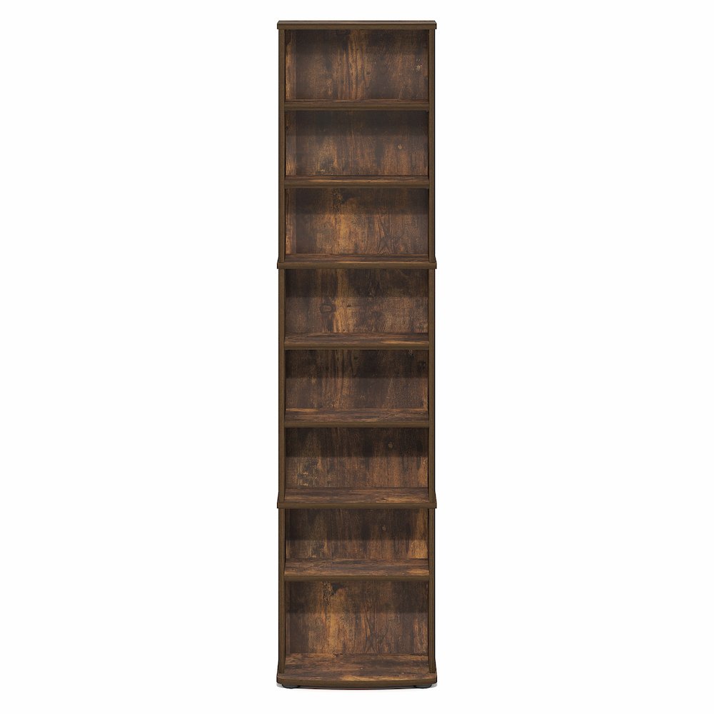 JAYA DVD Shelf, 8-Tier Tall Narrow CD Rack, Media Shelf with Adjustable Shelves. Picture 1