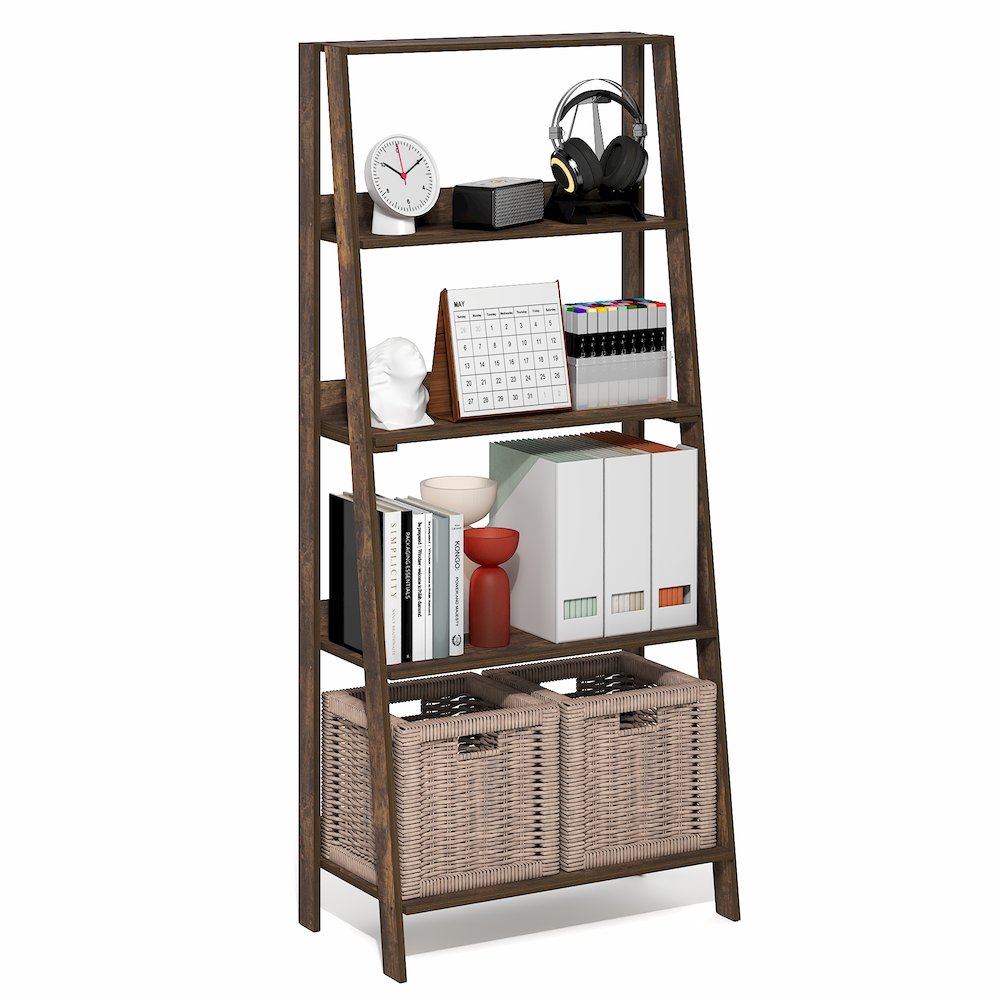 LADDER Book Shelf, 5-Tier Ladder Shelf, 13 x 23.6 x 53.5. Picture 4