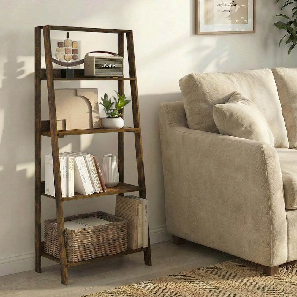LADDER Book Shelf, 5-Tier Ladder Shelf, 13 x 23.6 x 53.5. Picture 2