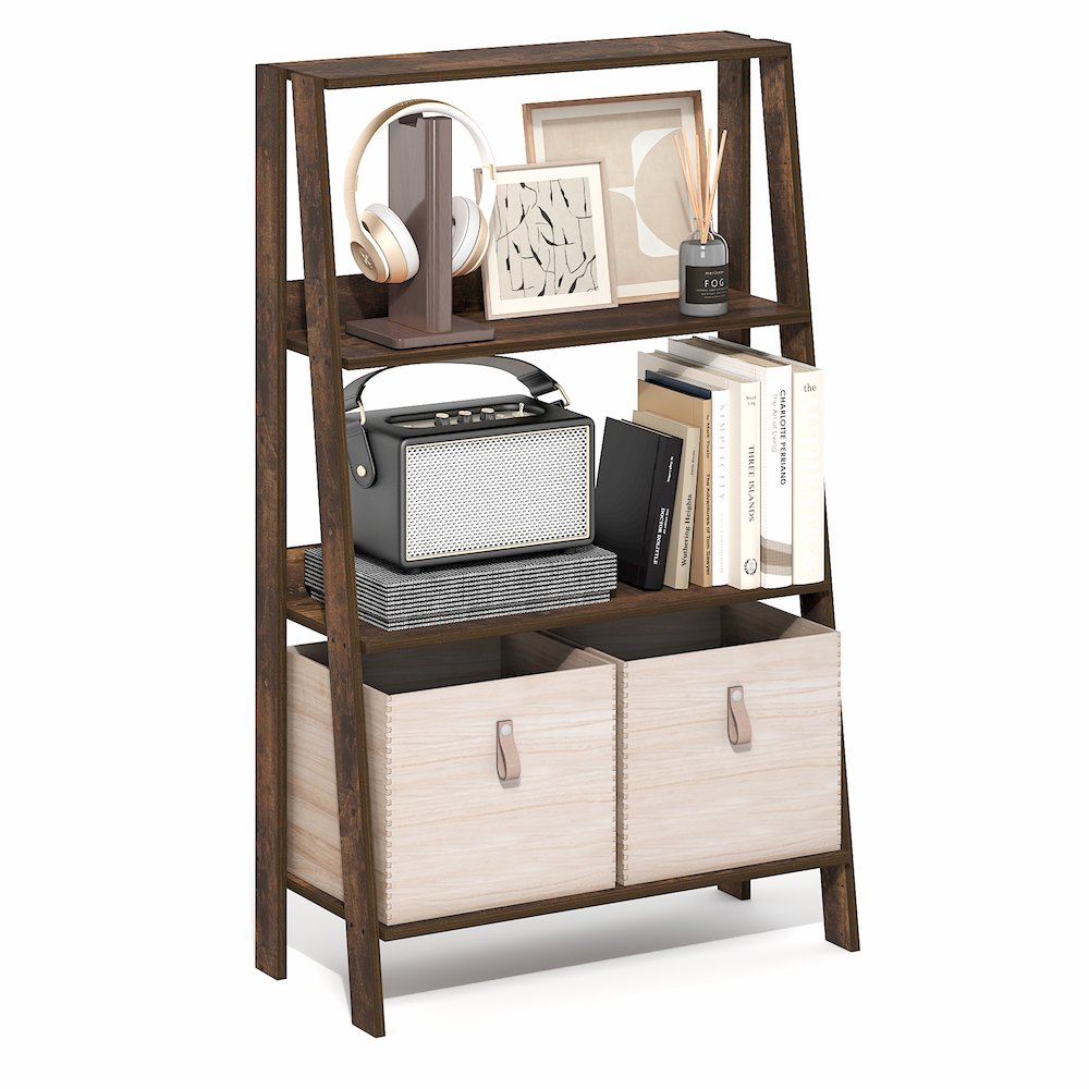 LADDER Shelf, 4-Tier Ladder Book Shelf, Open Frame Design Bookcase, Storage Rack. Picture 4
