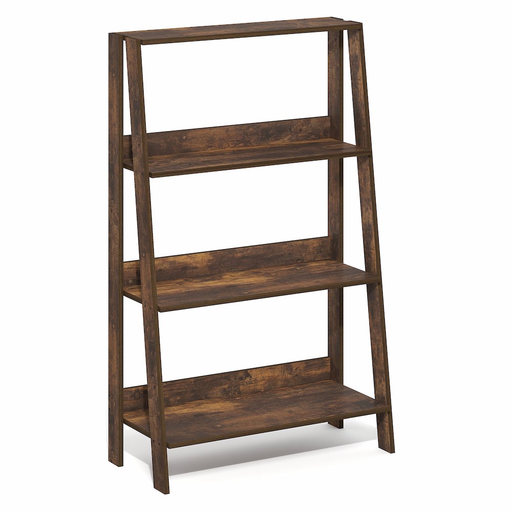 LADDER Shelf, 4-Tier Ladder Book Shelf, Open Frame Design Bookcase, Storage Rack. Picture 1