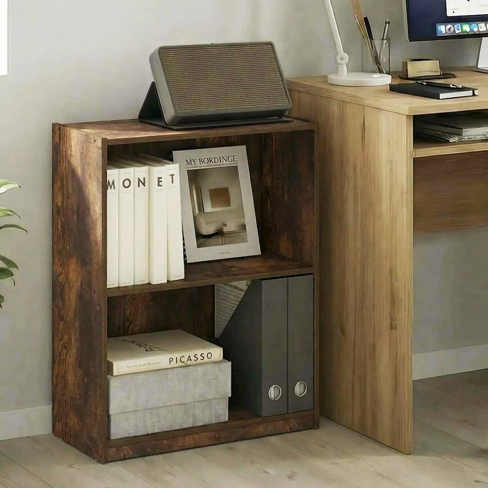 GRUEN Book Shelf, 2-Tier Small Bookshelf, 8.3 x 21.8 x 27. Picture 2