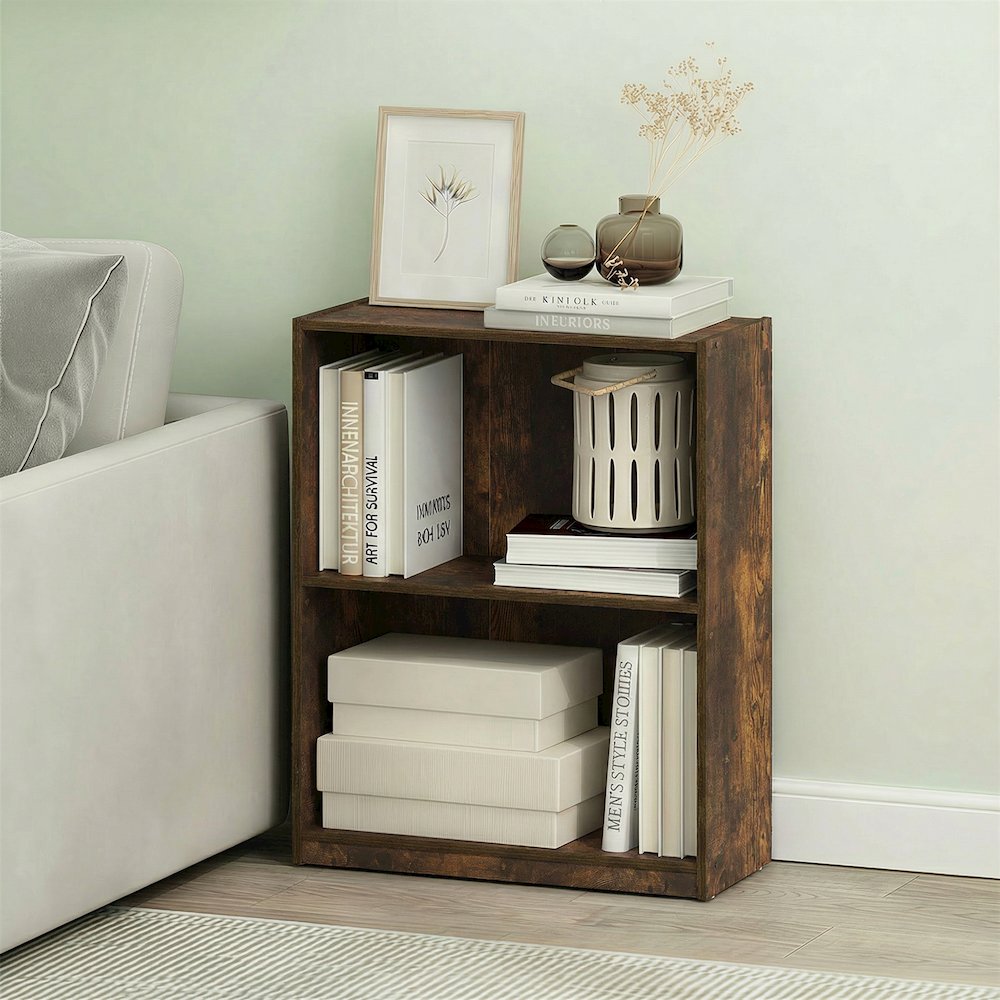 GRUEN Book Shelf, 2-Tier Small Bookshelf, 8.3 x 21.8 x 27. Picture 5