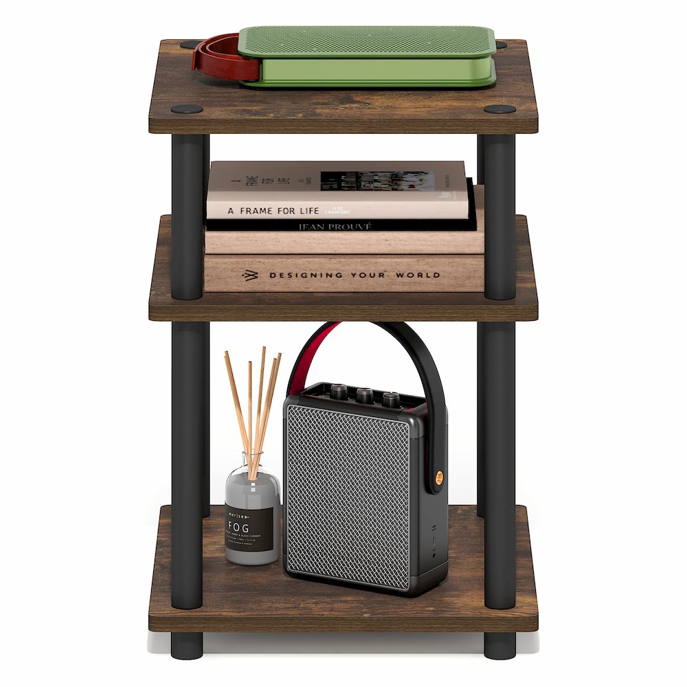 TURN-N-TUBE Side Table, 3-Tier Square Modern End Table, Night Stand. Picture 6