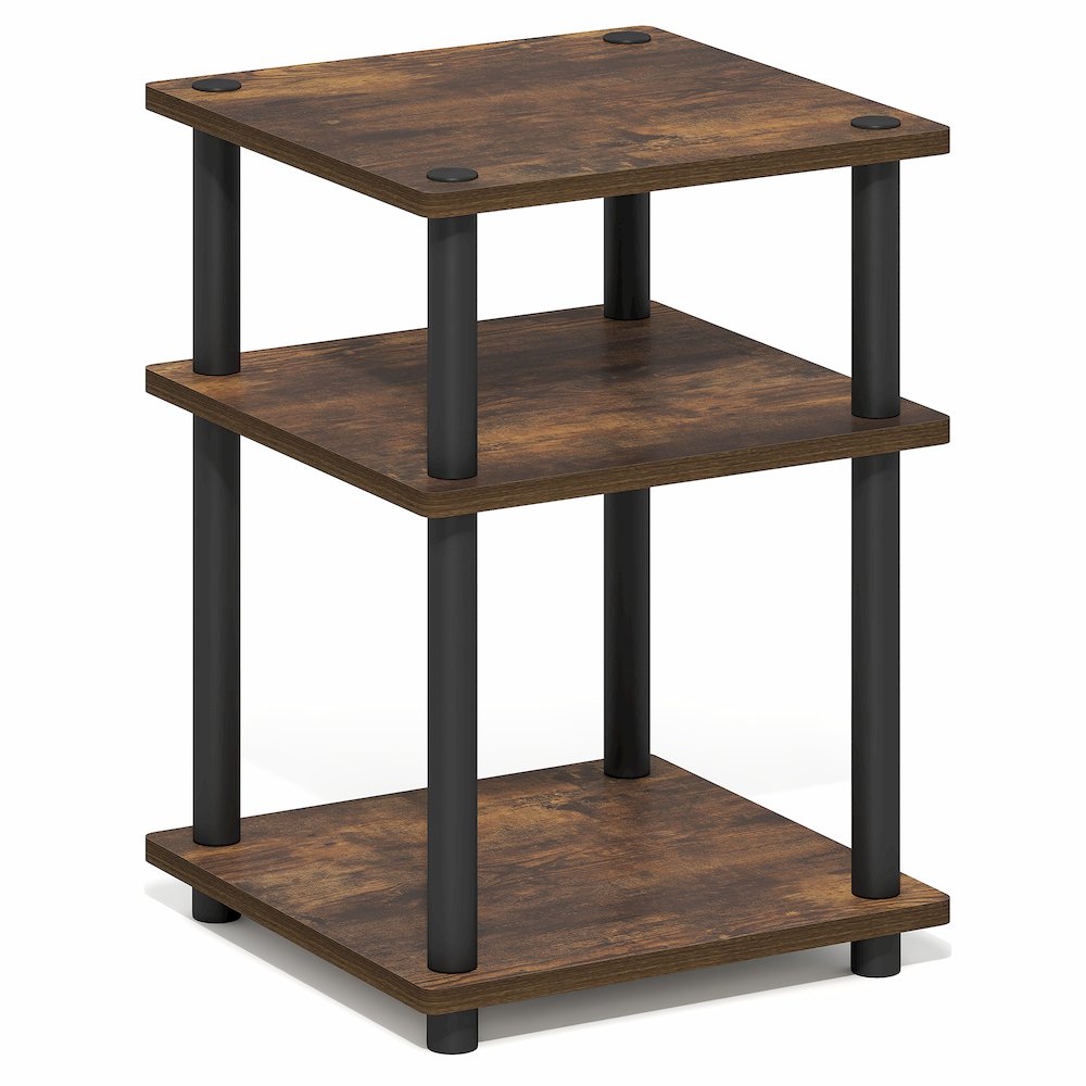 TURN-N-TUBE Side Table, 3-Tier Square Modern End Table, Night Stand. Picture 1