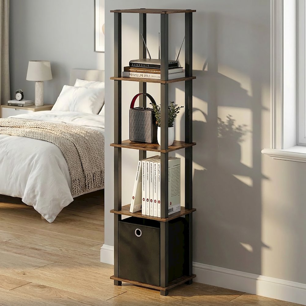 TURN-N-TUBE Book Shelf, 5-Tier Square Open Frame Display Shelf, Shelving Unit. Picture 5