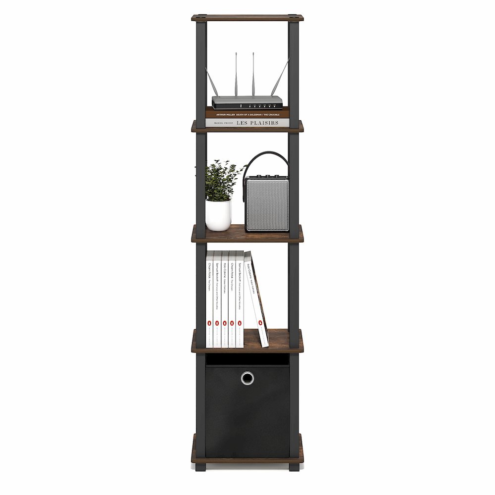 TURN-N-TUBE Book Shelf, 5-Tier Square Open Frame Display Shelf, Shelving Unit. Picture 6