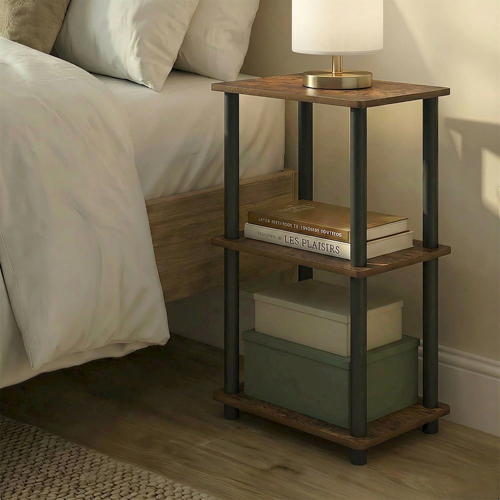TURN-N-TUBE Storage Shelves, 3-Tier Open Frame Book Shelf, Standing Corner Shelf. Picture 5