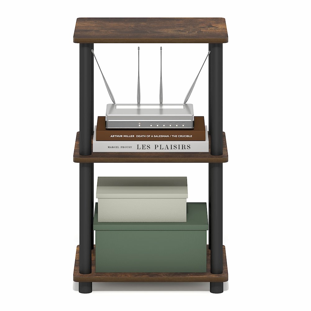 TURN-N-TUBE Storage Shelves, 3-Tier Open Frame Book Shelf, Standing Corner Shelf. Picture 6