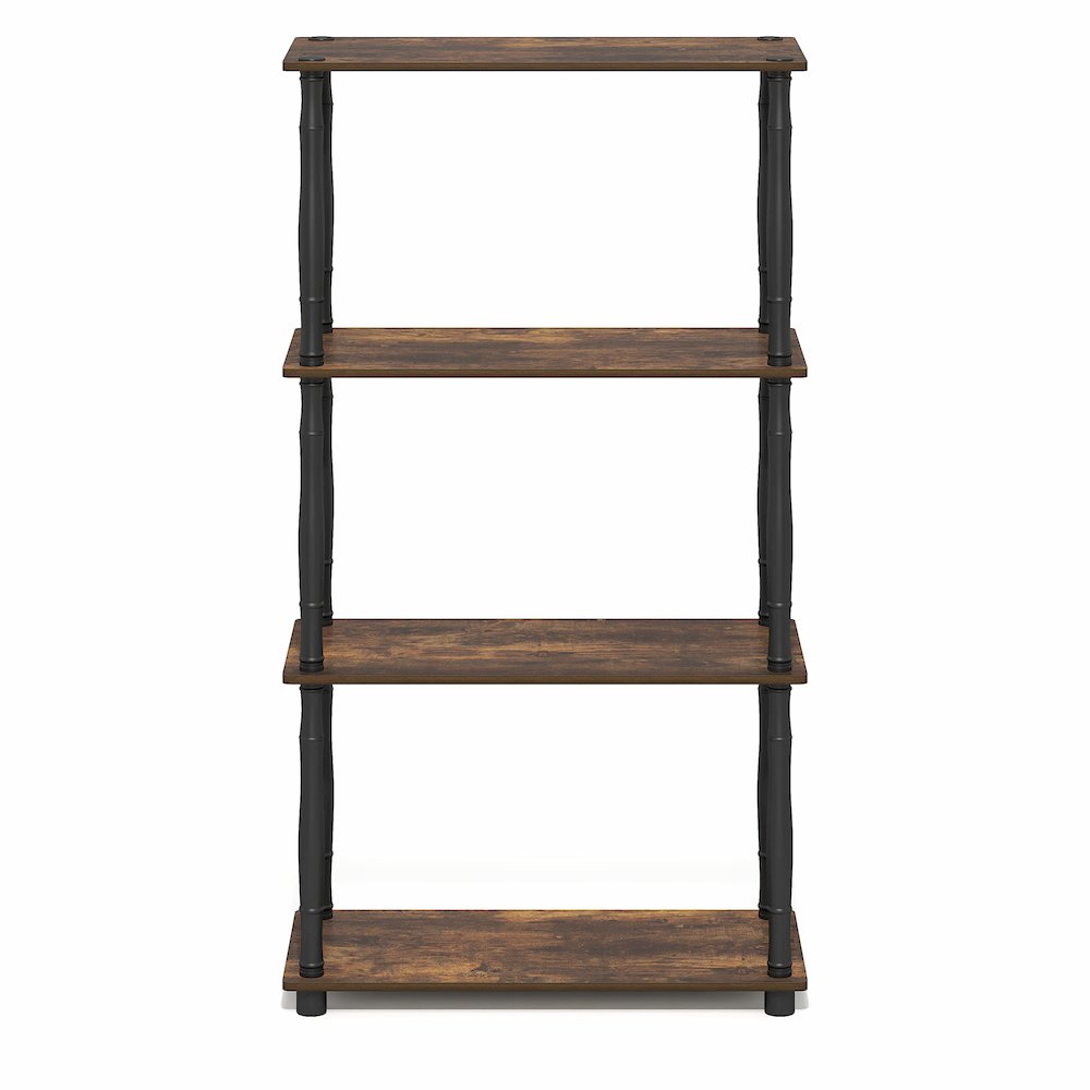 TURN-N-TUBE Storage Shelves, 4-Tier Open Frame Book Shelf, Standing Corner Shelf. Picture 3