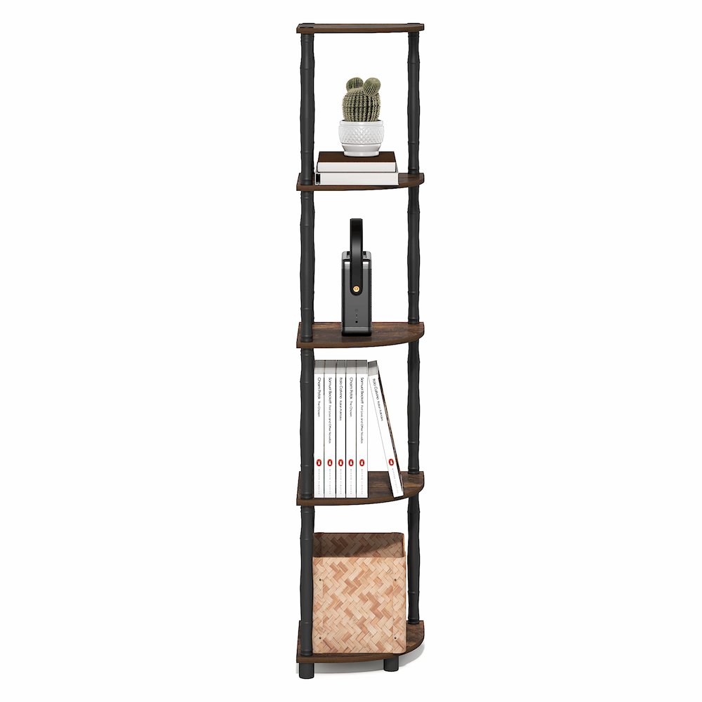 TURN-N-TUBE Storage Shelves, 5-Tier Corner Book Shelf, Standing Corner Shelf. Picture 6