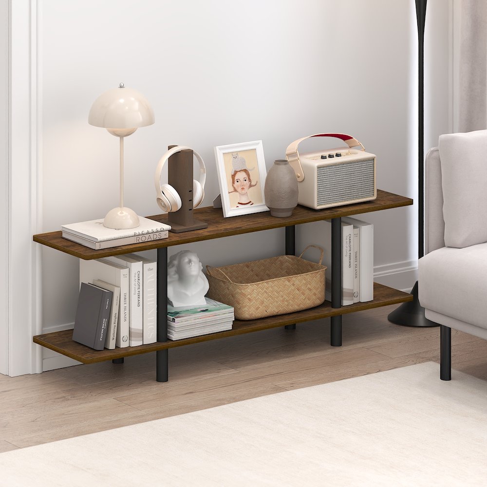 TURN-N-TUBE Storage Shelves, 2-Tier 47.2 Wide Book Shelf, Accent Display Shelf. Picture 3