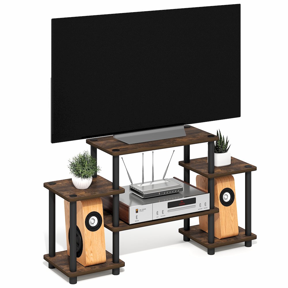TURN-N-TUBE TV Stand, 6-Shelf Entertainment Center with Open Shelves, Open Back. Picture 4