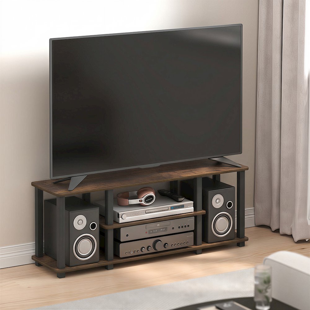 TURN-S-TUBE TV Stand, Open Frame TV Console for TV up to 50 Inch, Open Back. Picture 2