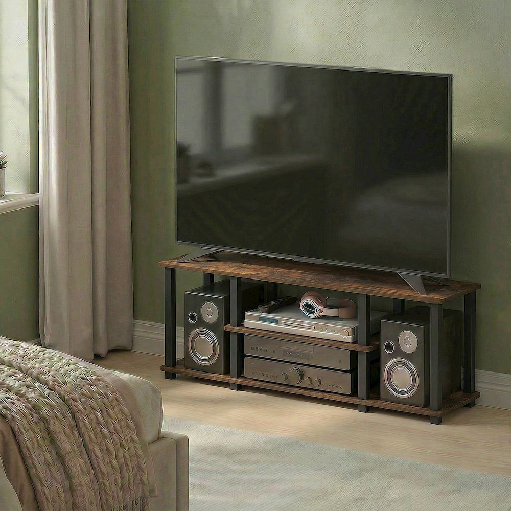 TURN-S-TUBE TV Stand, Open Frame TV Console for TV up to 50 Inch, Open Back. Picture 5