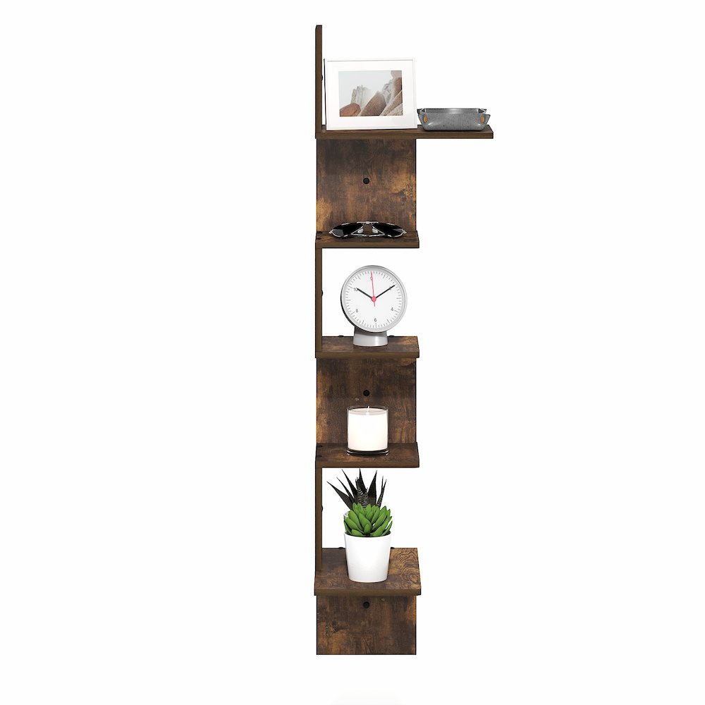 ROSSI Corner Floating Shelves for Wall, 5-Tier Corner Rectangular Wall Shelf. Picture 4