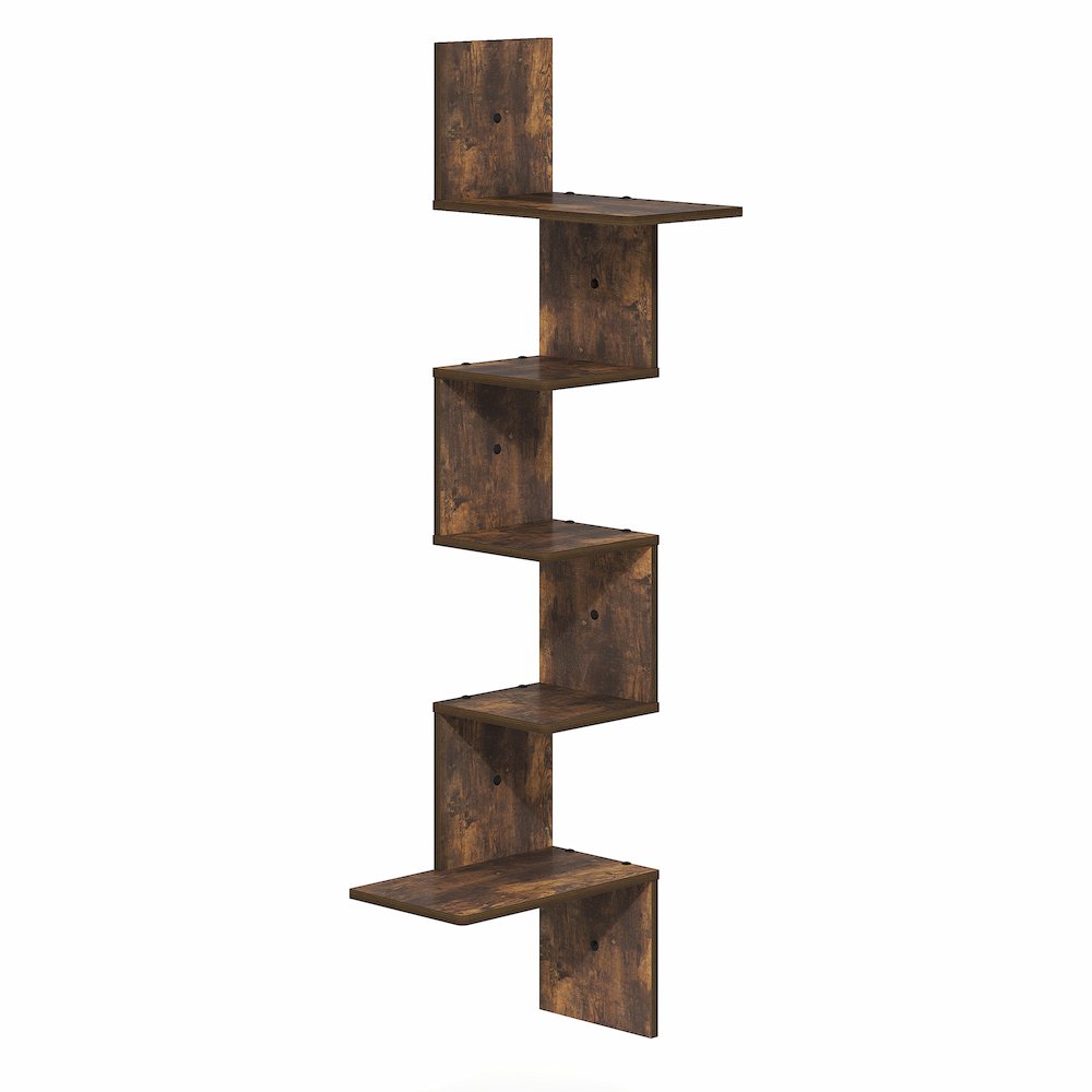 ROSSI Corner Floating Shelves for Wall, 5-Tier Corner Rectangular Wall Shelf. Picture 1