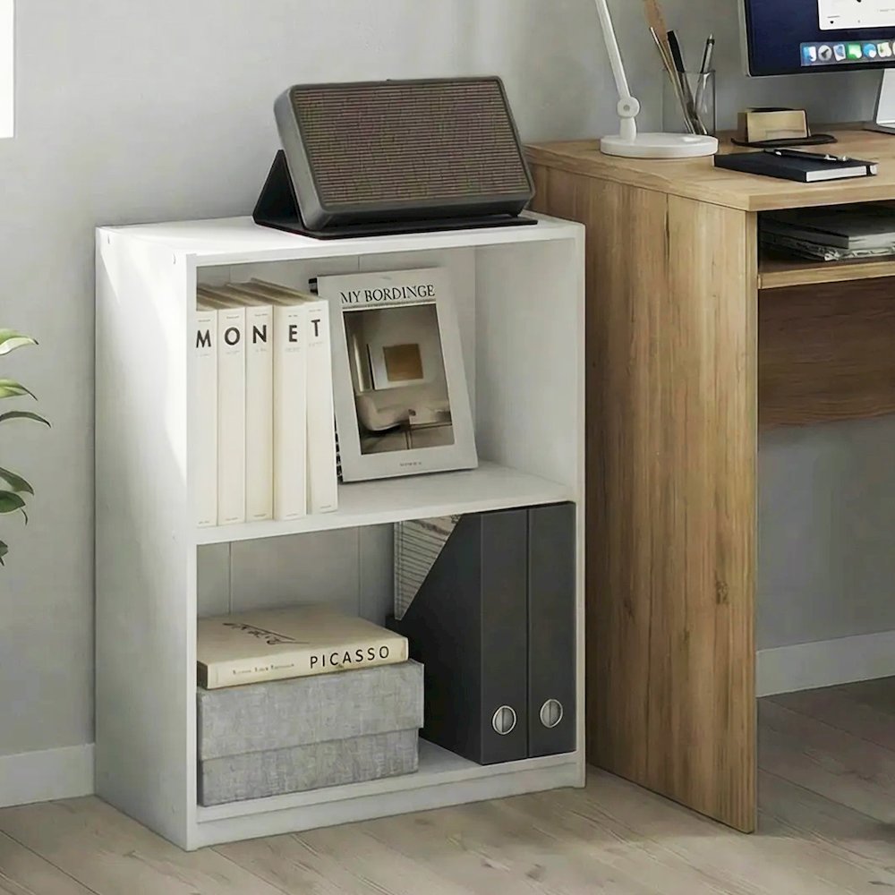 GRUEN Book Shelf, 2-Tier Small Bookshelf, 8.3 x 21.8 x 27. Picture 2