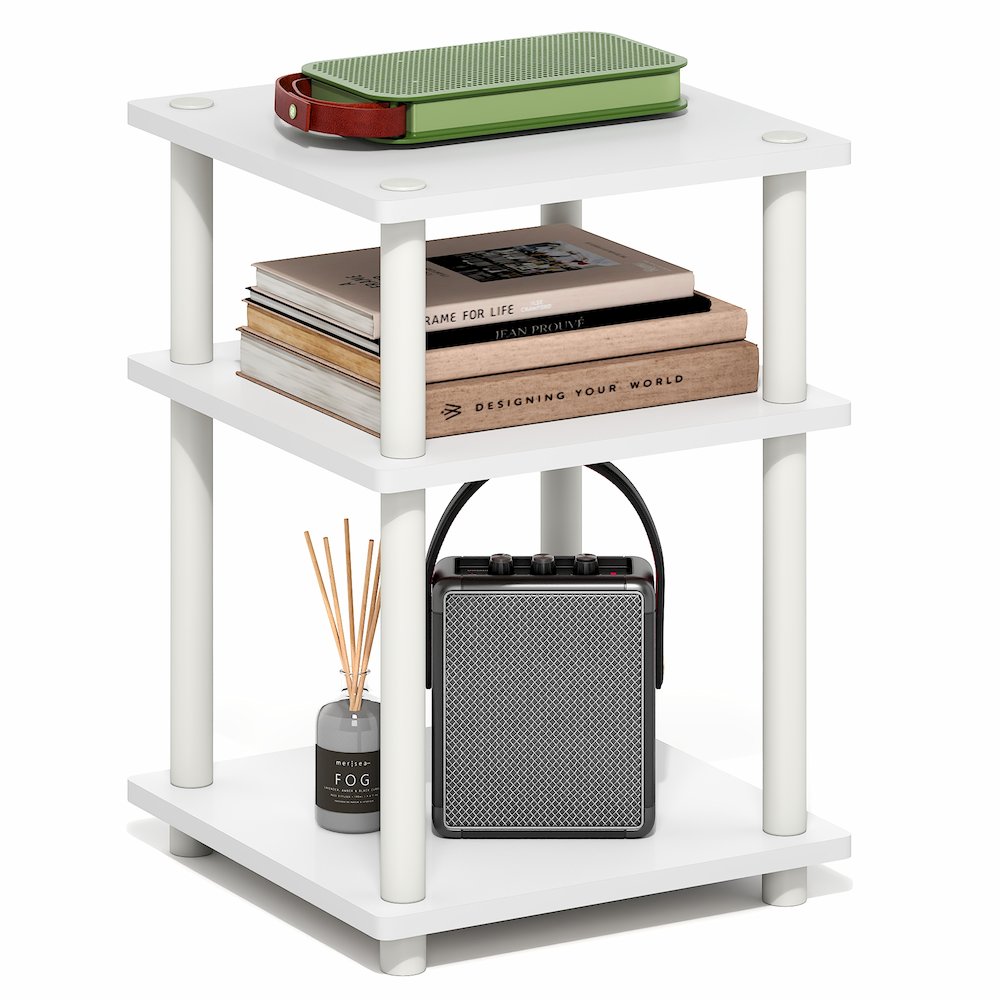 TURN-N-TUBE Side Table, 3-Tier Square Modern End Table, Night Stand. Picture 4