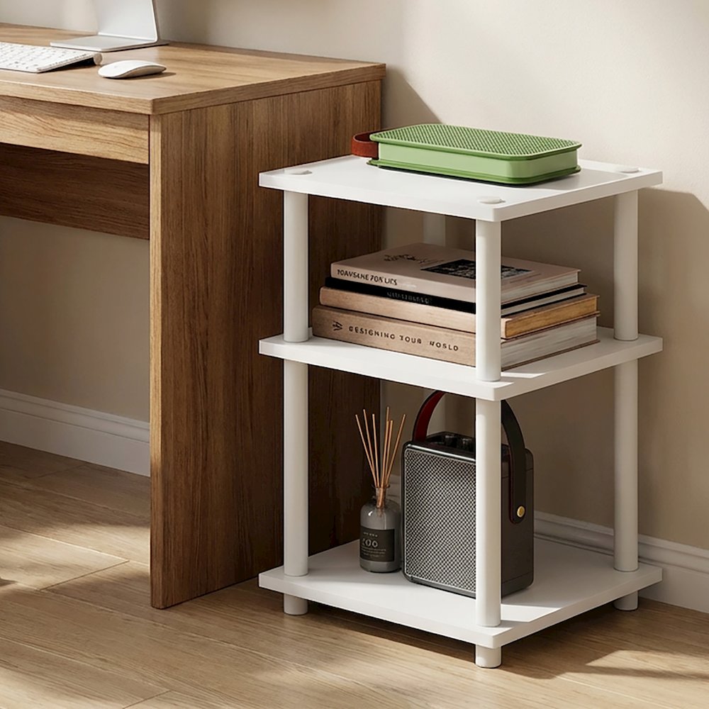 TURN-N-TUBE Side Table, 3-Tier Square Modern End Table, Night Stand. Picture 5