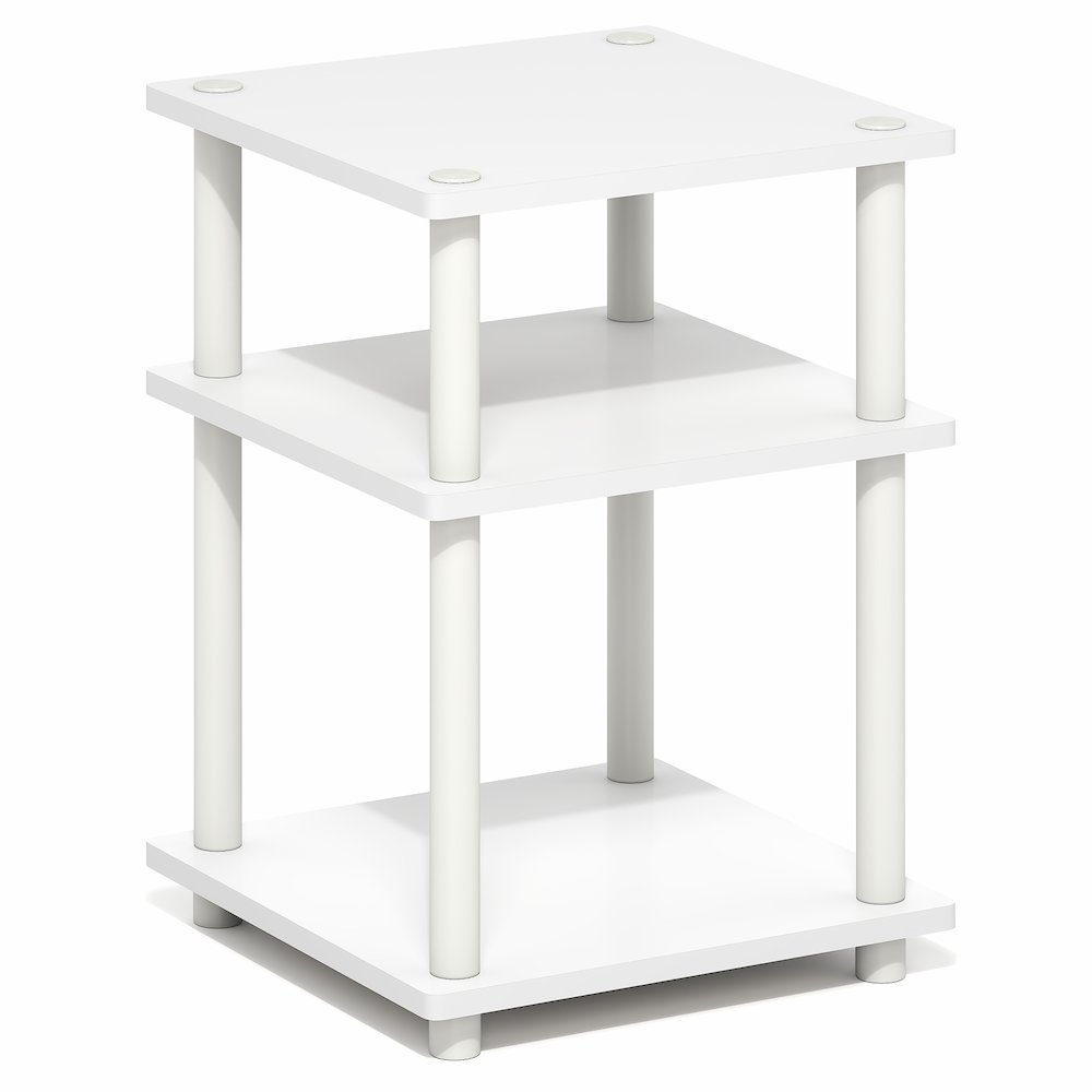 TURN-N-TUBE Side Table, 3-Tier Square Modern End Table, Night Stand. Picture 1