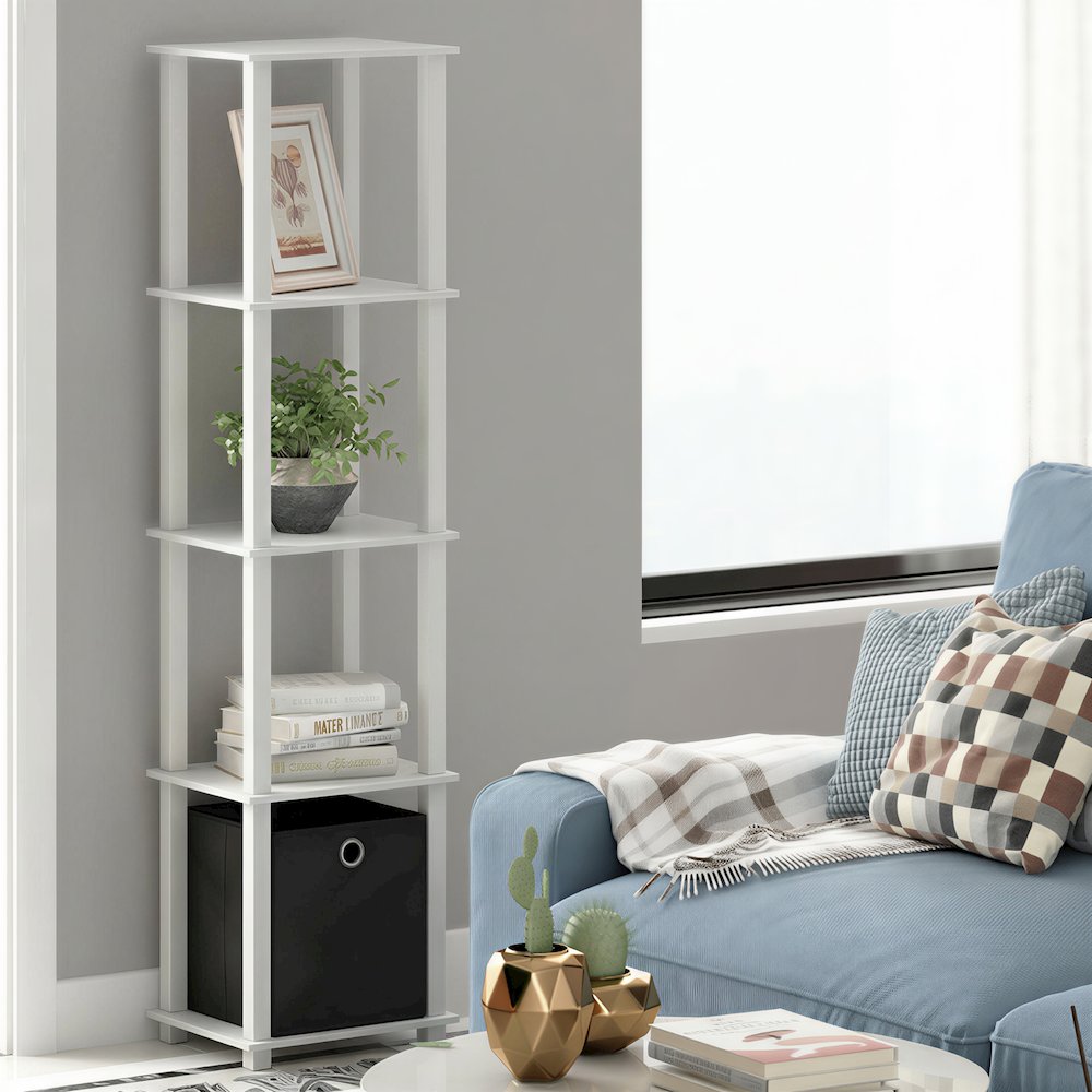 TURN-N-TUBE Book Shelf, 5-Tier Square Open Frame Display Shelf, Shelving Unit. Picture 2