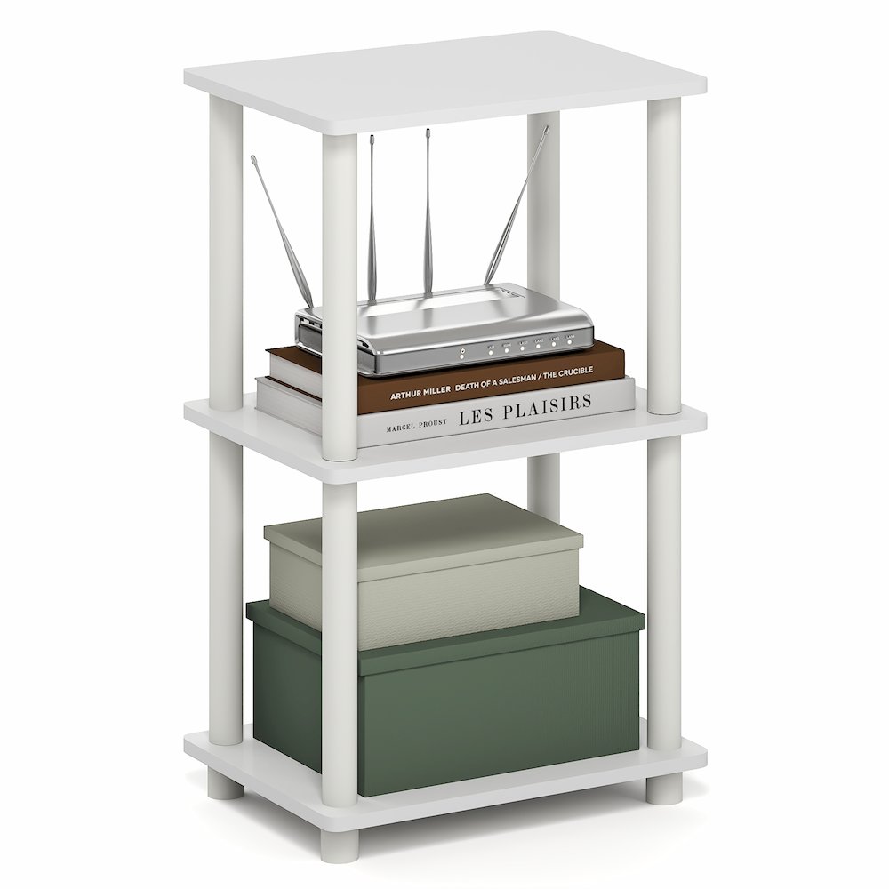 TURN-N-TUBE Storage Shelves, 3-Tier Open Frame Book Shelf, Standing Corner Shelf. Picture 4