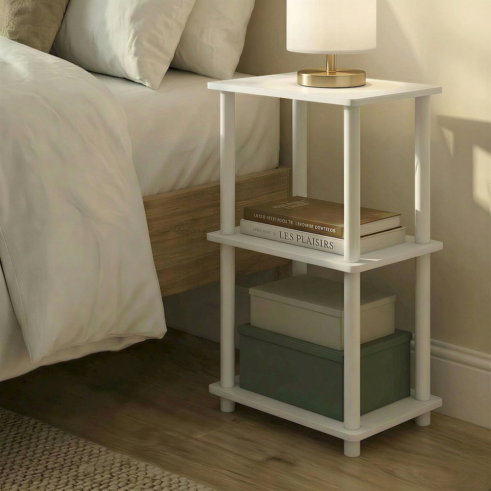 TURN-N-TUBE Storage Shelves, 3-Tier Open Frame Book Shelf, Standing Corner Shelf. Picture 5