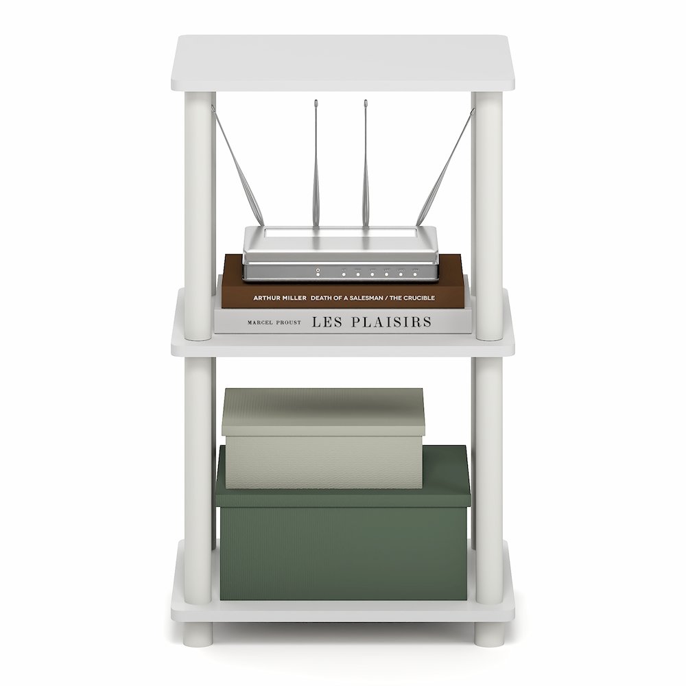 TURN-N-TUBE Storage Shelves, 3-Tier Open Frame Book Shelf, Standing Corner Shelf. Picture 6