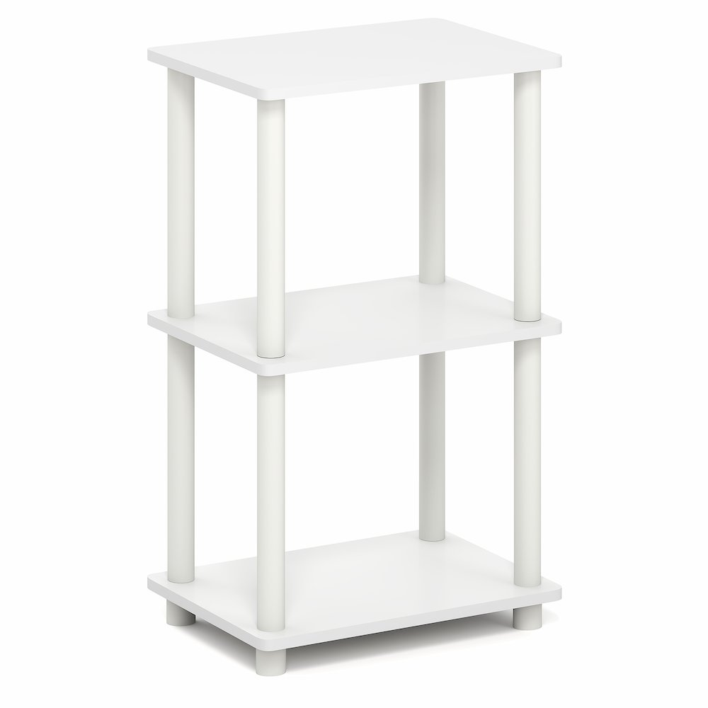 TURN-N-TUBE Storage Shelves, 3-Tier Open Frame Book Shelf, Standing Corner Shelf. Picture 1