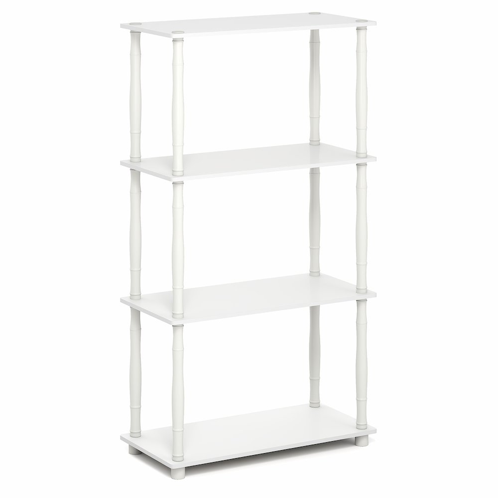 TURN-N-TUBE Storage Shelves, 4-Tier Open Frame Book Shelf, Standing Corner Shelf. Picture 1