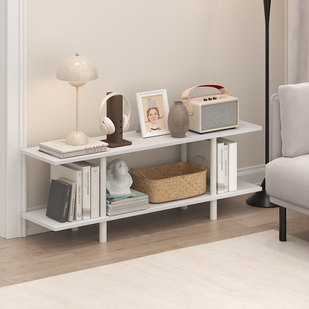 TURN-N-TUBE Storage Shelves, 2-Tier 47.2 Wide Book Shelf, Accent Display Shelf. Picture 3