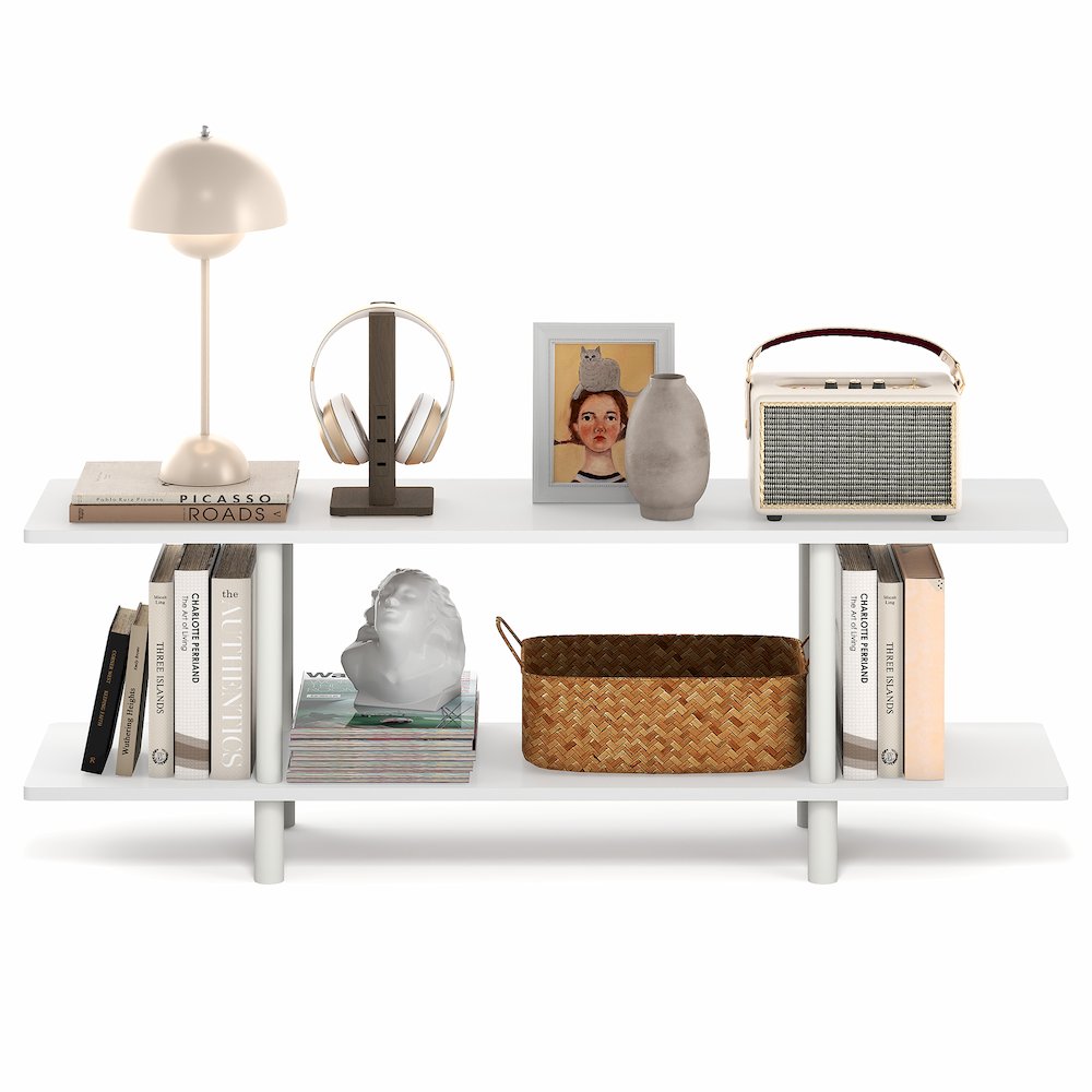 TURN-N-TUBE Storage Shelves, 2-Tier 47.2 Wide Book Shelf, Accent Display Shelf. Picture 5