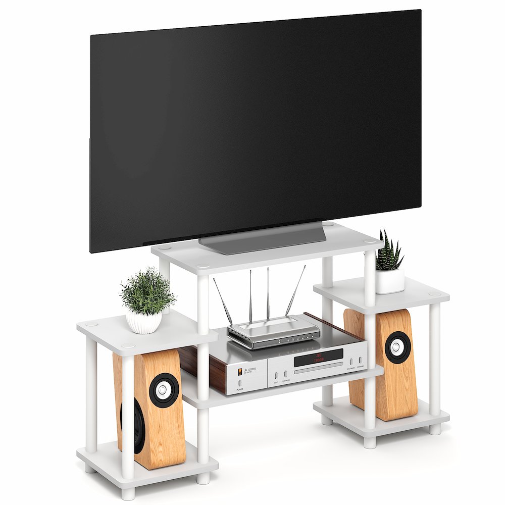 TURN-N-TUBE TV Stand, 6-Shelf Entertainment Center with Open Shelves, Open Back. Picture 4