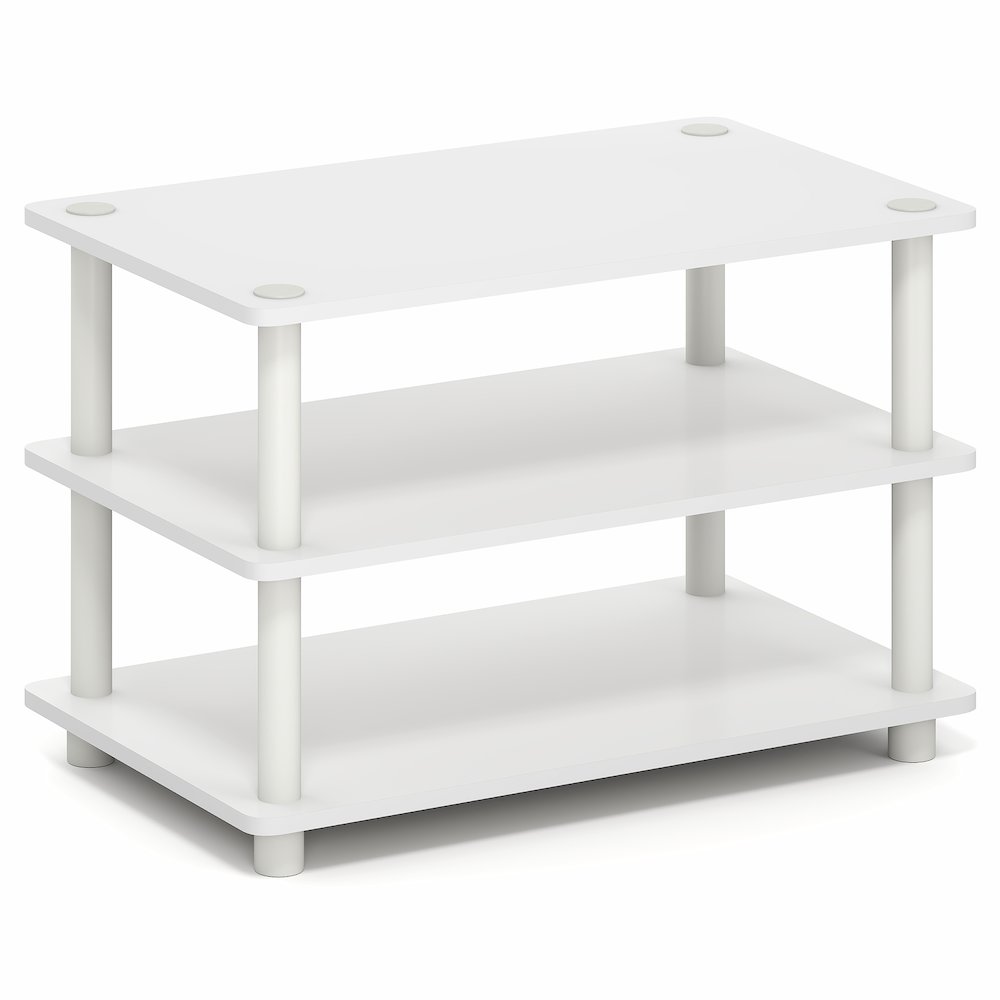 TURN-N-TUBE TV Stand, 3-Tier Corner Entertainment Center with Open Shelves. Picture 1