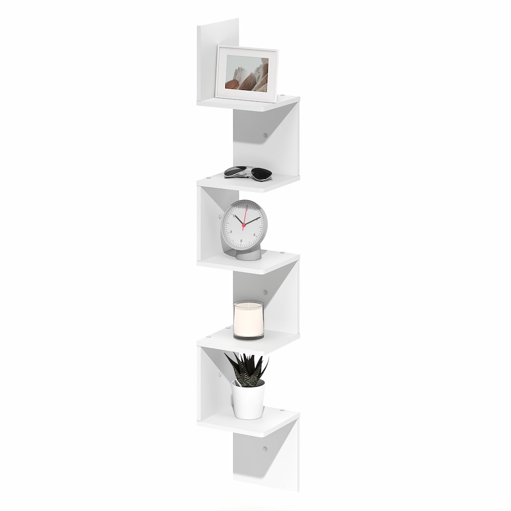 ROSSI Corner Floating Shelves for Wall, 5-Tier Corner Square Wall Shelf. Picture 5