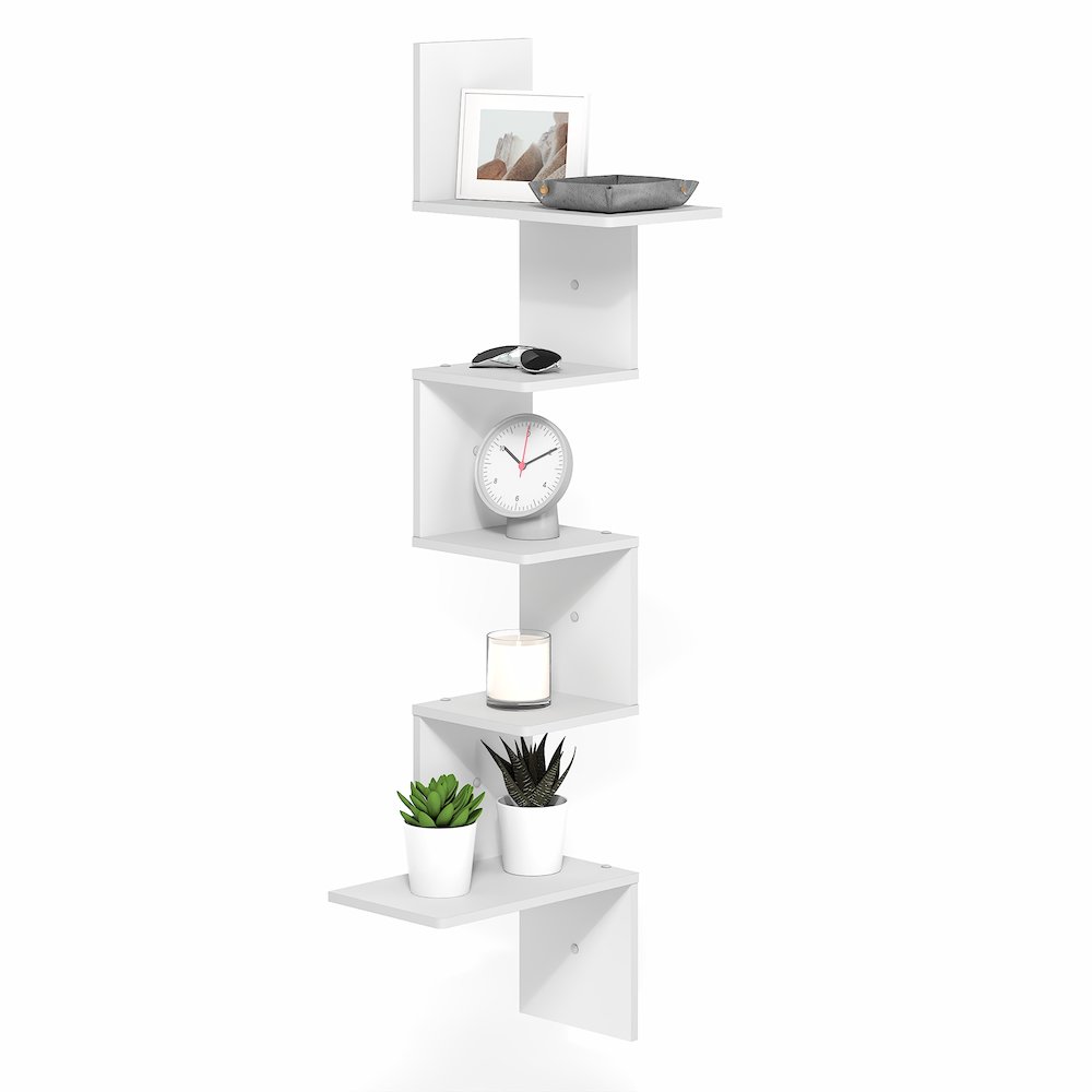 ROSSI Corner Floating Shelves for Wall, 5-Tier Corner Rectangular Wall Shelf. Picture 5
