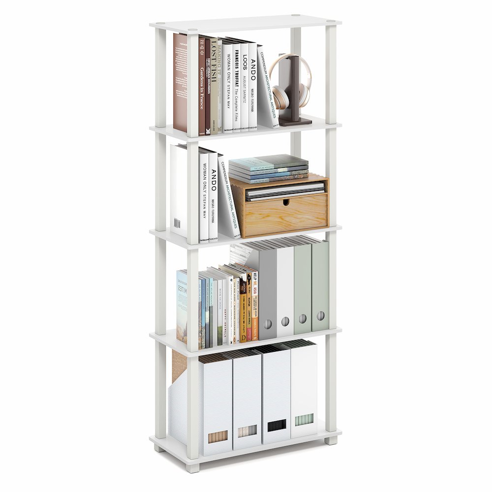 TURN-S-TUBE Book Shelf, 5-Tier Toolless Storage Shelves with Square Tubes. Picture 2