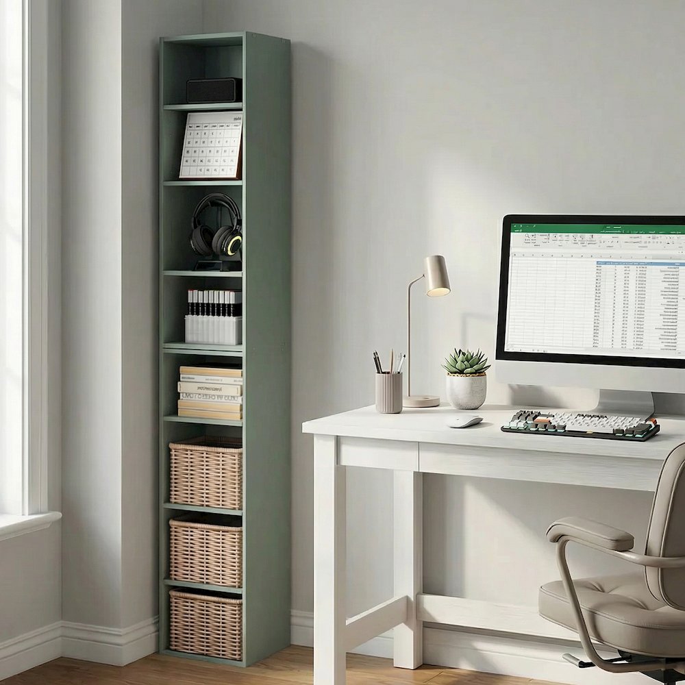 PASIR Book Shelf, 8-Tier Separable Tall Bookshelf, 9.3 x 11.8 x 70.9. Picture 2