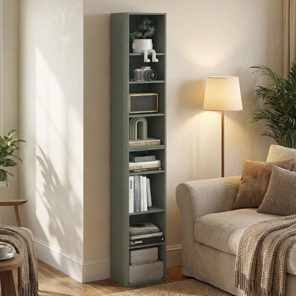 PASIR Book Shelf, 8-Tier Separable Tall Bookshelf, 9.3 x 11.8 x 70.9. Picture 5