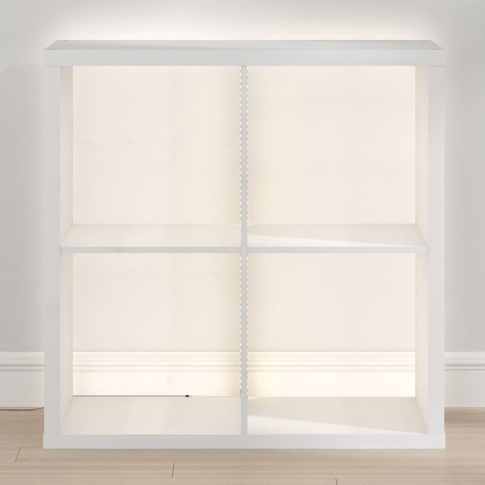 CUBICLE Book Shelf with LED Lights, 4-Cube LED, White. Picture 1