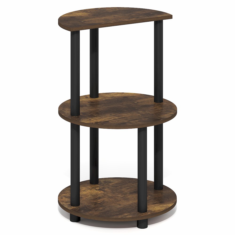TURN-N-TUBE Night Stand, 3-Tier Round, End Table, Amber Pine. Picture 1