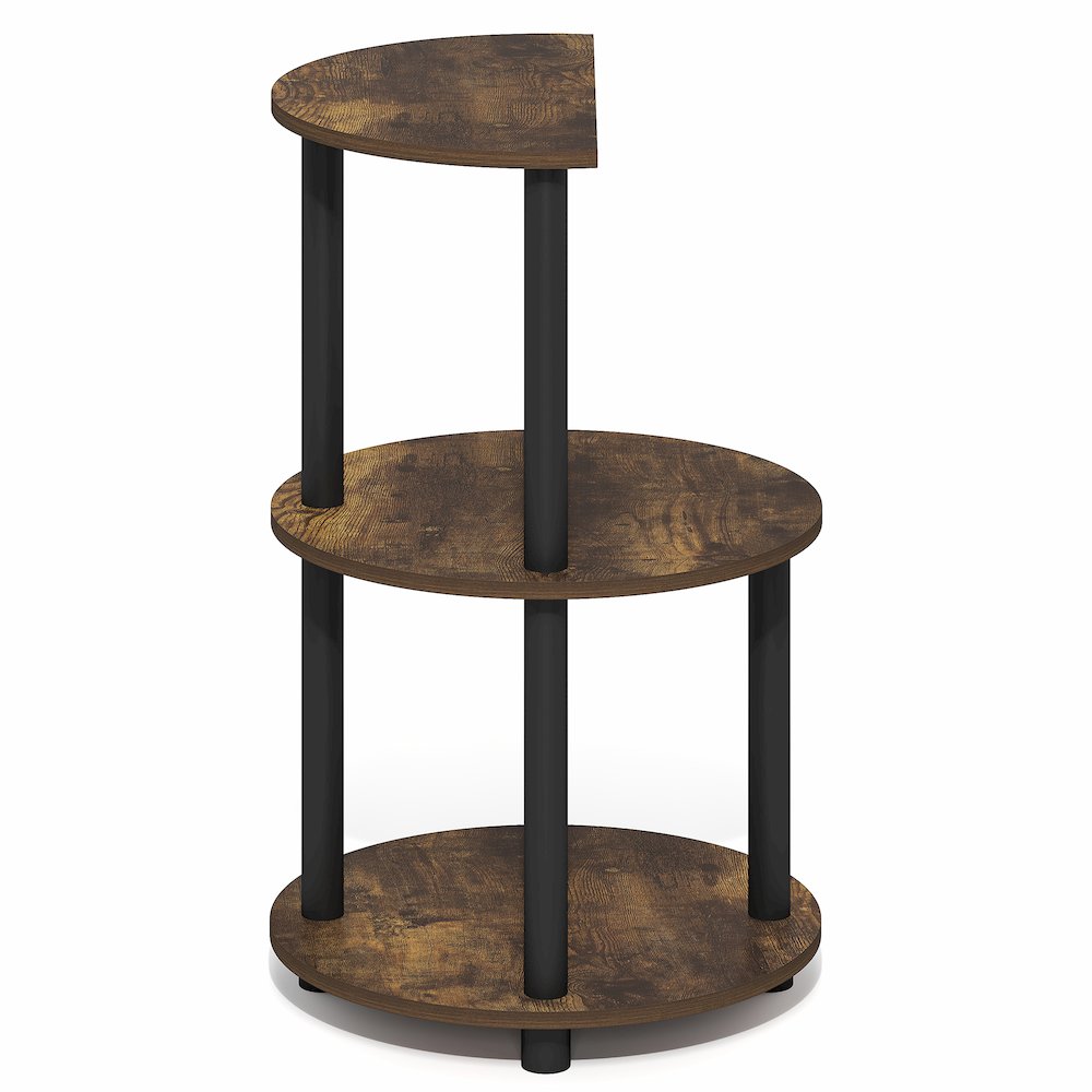 TURN-N-TUBE Night Stand, 3-Tier Round, End Table, Amber Pine. Picture 3