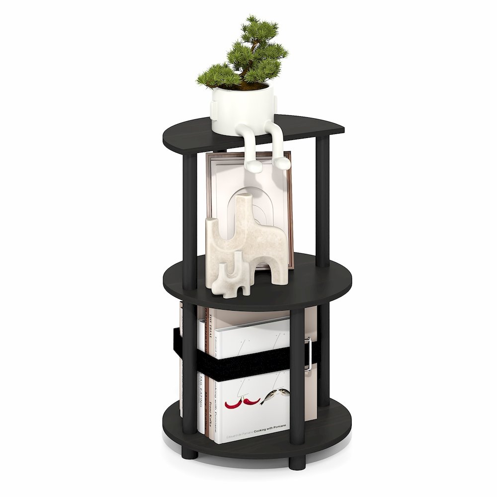 TURN-N-TUBE Side Table, 3-Tier Round Modern End Table, Bedside Table, Open Shelf. Picture 4