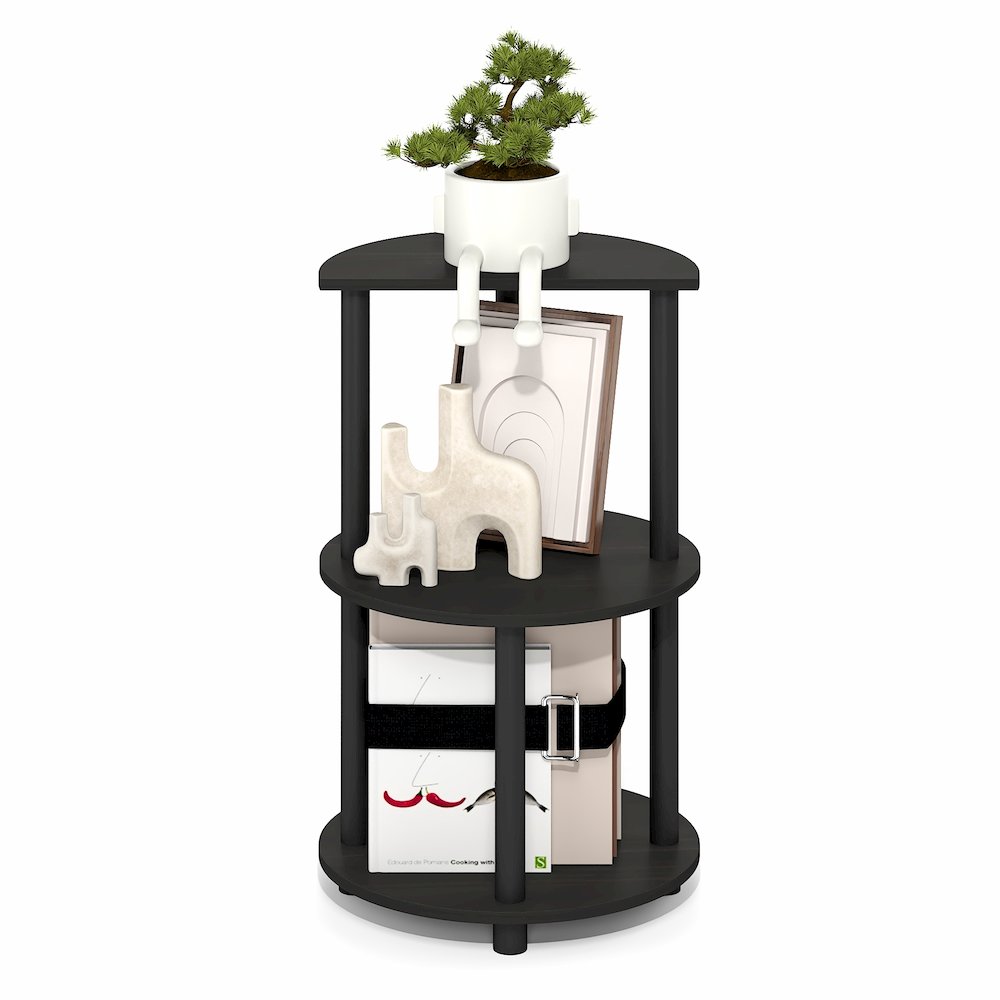 TURN-N-TUBE Side Table, 3-Tier Round Modern End Table, Bedside Table, Open Shelf. Picture 6