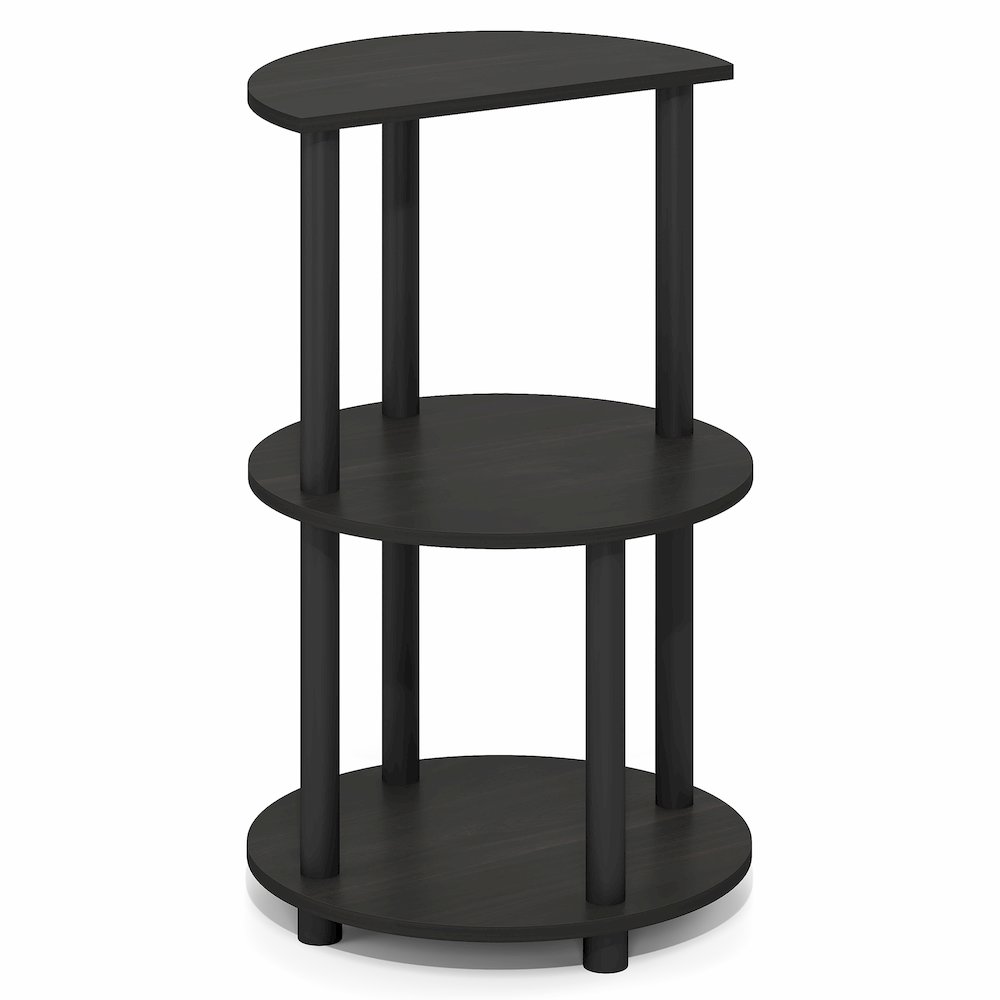 TURN-N-TUBE Night Stand, 3-Tier Round, End Table, Espresso. Picture 1